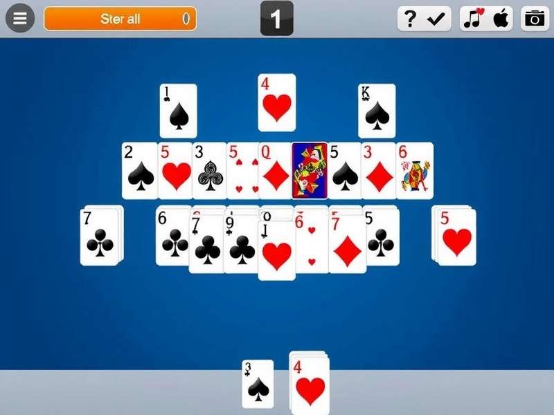 स्पाइडर सॉलिटेयर गेम इंटरफ़ेस