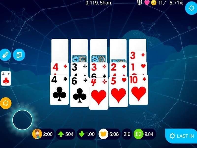 स्पाइडर सॉलिटेयर 2 सूट गेमप्ले स्क्रीनशॉट