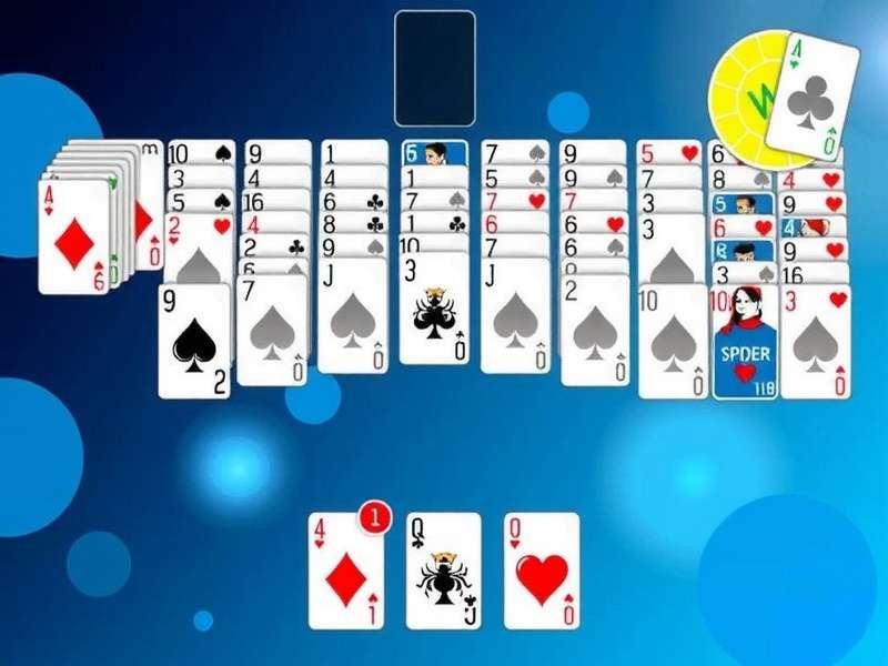 Spider Solitaire 2 game interface on a laptop in an Indian setting