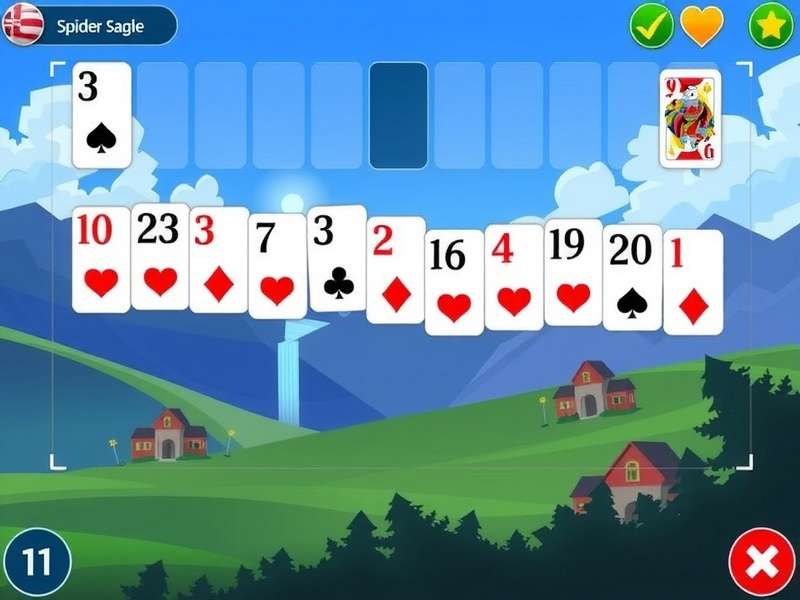Spider Solitaire Game Free Online Interface showing cards arranged in columns