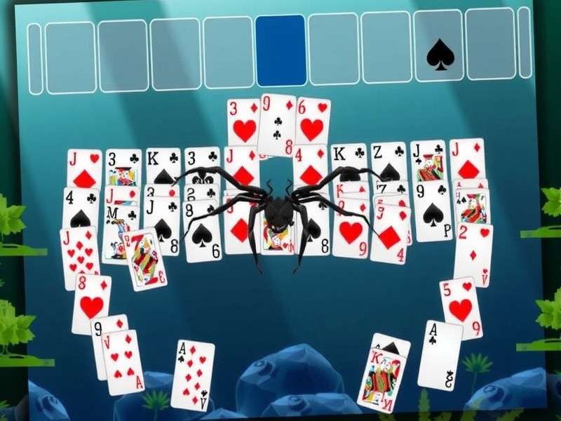 Spider Solitaire Klassisch gameplay on a digital screen
