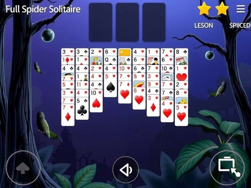 Spider Solitaire Full Screen Game Interface on Desktop and Mobile