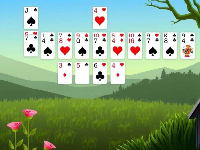 Spider Solitaire cards laid out on a table