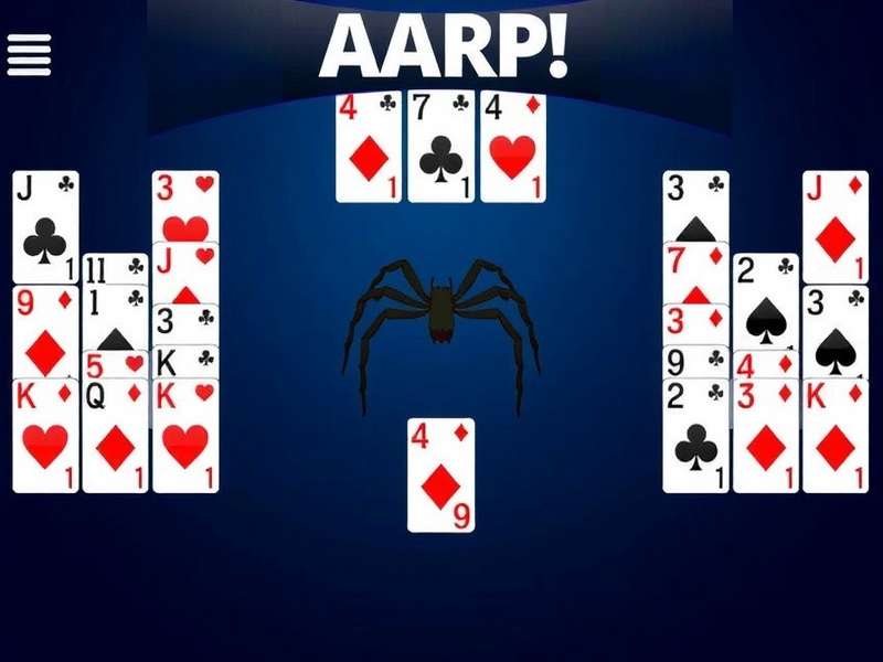 Spider Solitaire game interface on computer screen