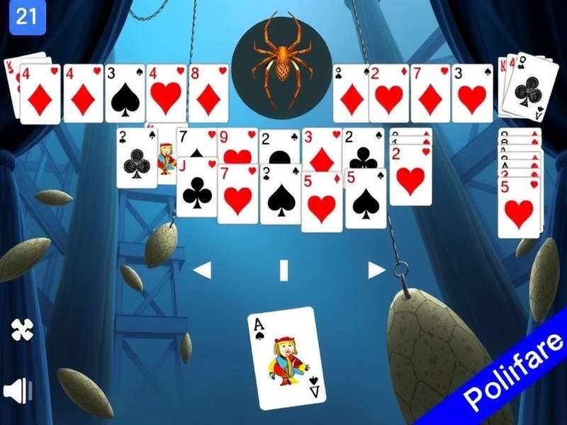 A player immersed in a game of Spider Solitaire on a large full-screen monitor, showcasing clear card graphics and multiple suit sequences