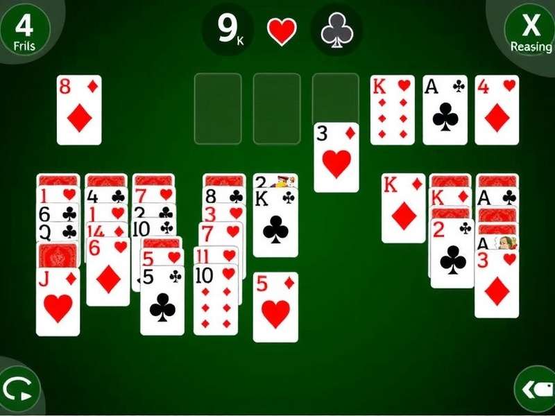 Screenshot of Spider Solitaire Aarp game interface showing cards arranged in columns