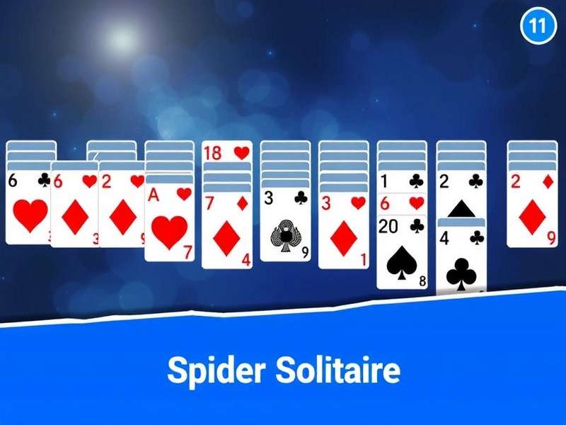 Spider Solitaire game in progress showing columns of cards