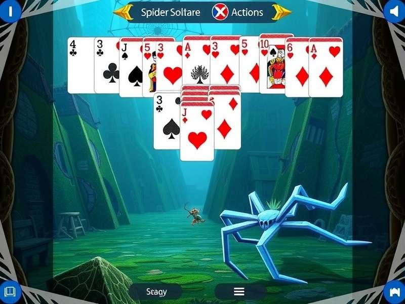 Spider Solitaire mid-game strategy decision tree showing card moves