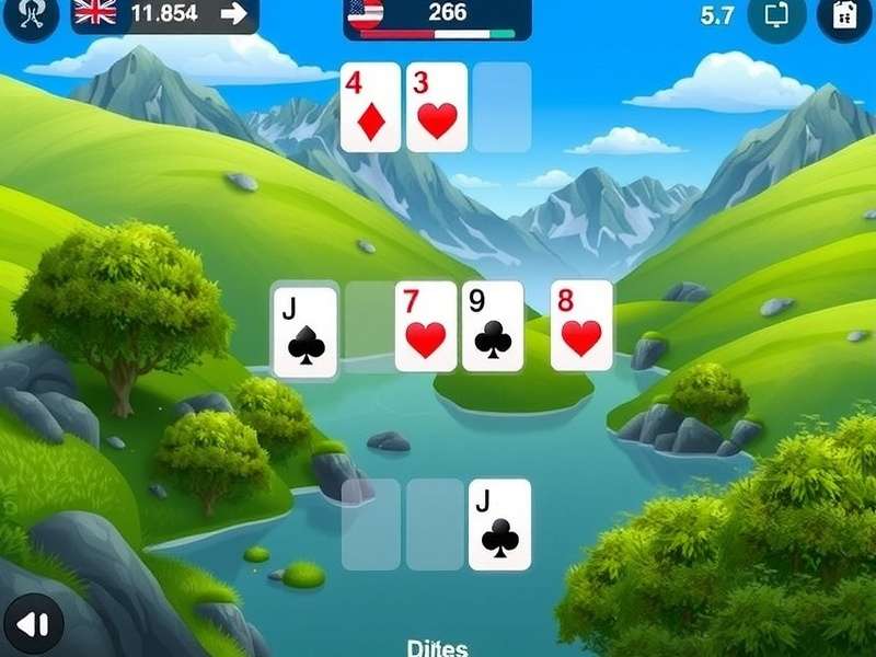 Spider Solitaire game interface showing cards arranged in columns