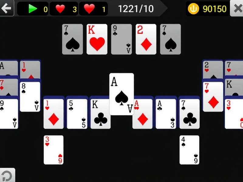 Spider Solitaire 2 Suits game layout on full screen with cards spread across the table