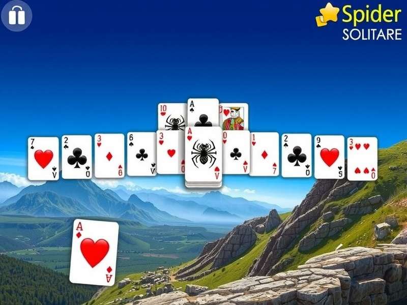 Spider Solitaire rules diagram showing tableau, stock, and completed sequences