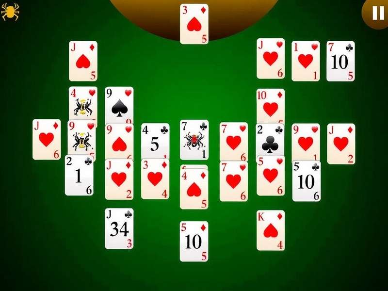 Aarp Spider Solitaire game interface showcasing cards on a green baize, with Indian theme elements