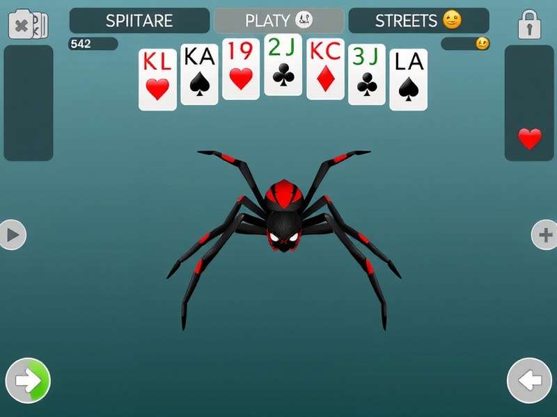 Spider Solitaire Full Screen Free Online game tableau with 10 columns of cards