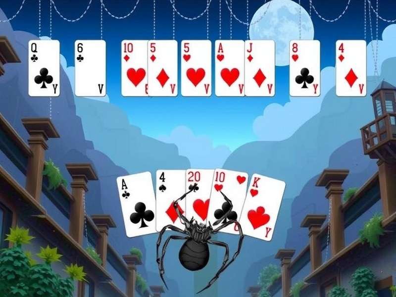 Aarp Games Spider Solitaire gameplay screenshot showing card layout on green felt